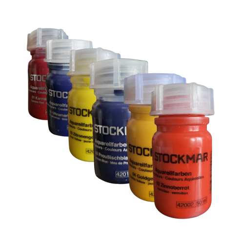Sada středních Stockmar akvarel.barev, balení 6x50ml, základní barvy