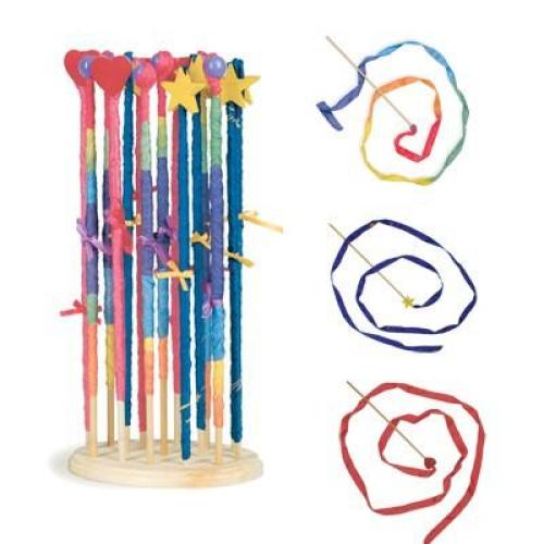 Kouzelná hůlka velká (30cm) se stuhou (275cm), hvězdná s hvězdou