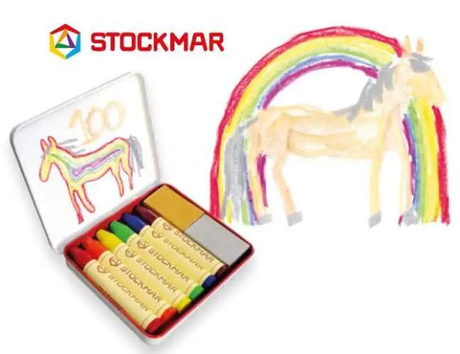 Voskové PASTELKY 8ks DUHA, Stockmar-100