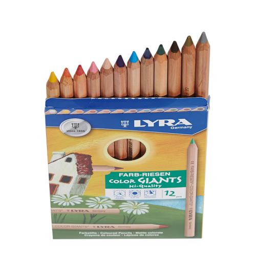 Široké pastelky nelakované, šestihranné