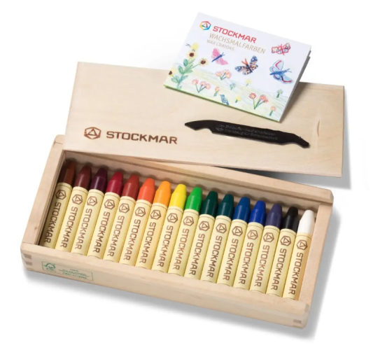 Voskové PASTELKY 16ks, dřevěná krabička