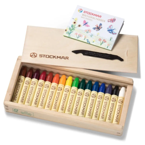 Voskové PASTELKY 16ks, dřevěná krabička