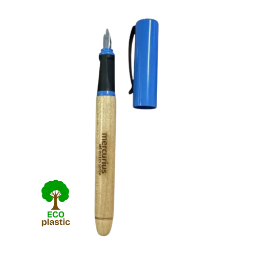 Dřevěné kaligrafické ECO pero 1,5 mm - modré
