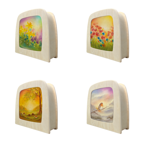 Lampa se sadou stínítek Příroda a ptáček